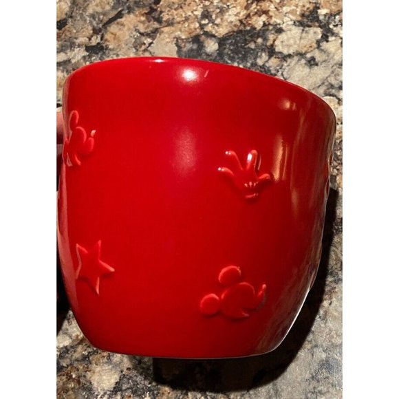 Mickey and Minnie Red Coffee Mug Raised Pattern Hallmark Collection Disney - Picture 2 of 13